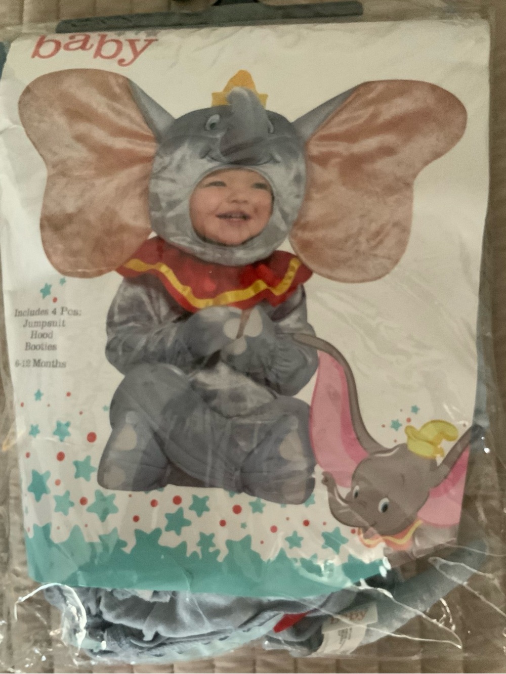 Disney Gray & Pink Dumbo Infant Costume Elephant Outfit